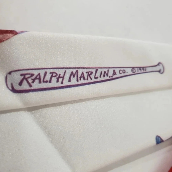 Vintage MLB Philadelphia Phillies Baseball Ralph Marlin Neck Tie, Red/White/Blue - Picture 4 of 7